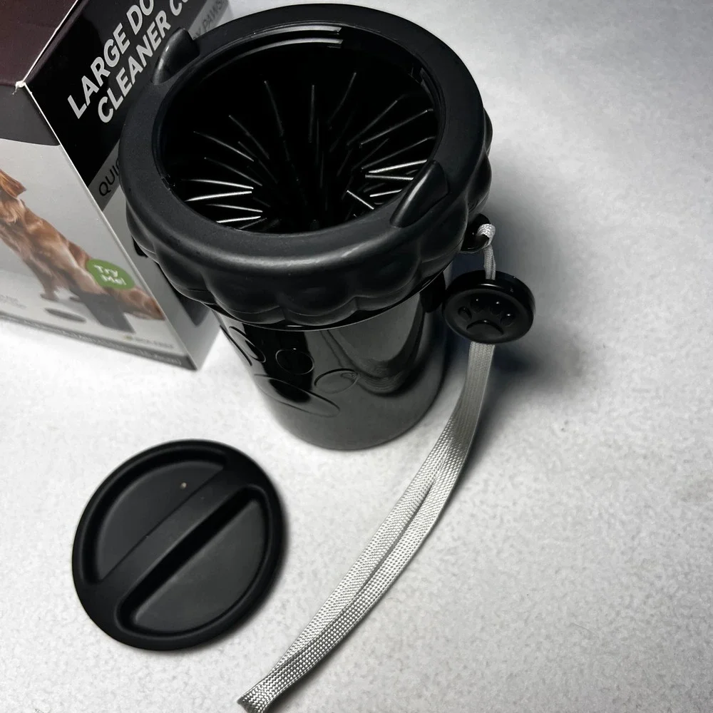 Sunny Bugg Co Dog Paw Cleaner Cup Large Black Soft Bristles Portable BPA Free